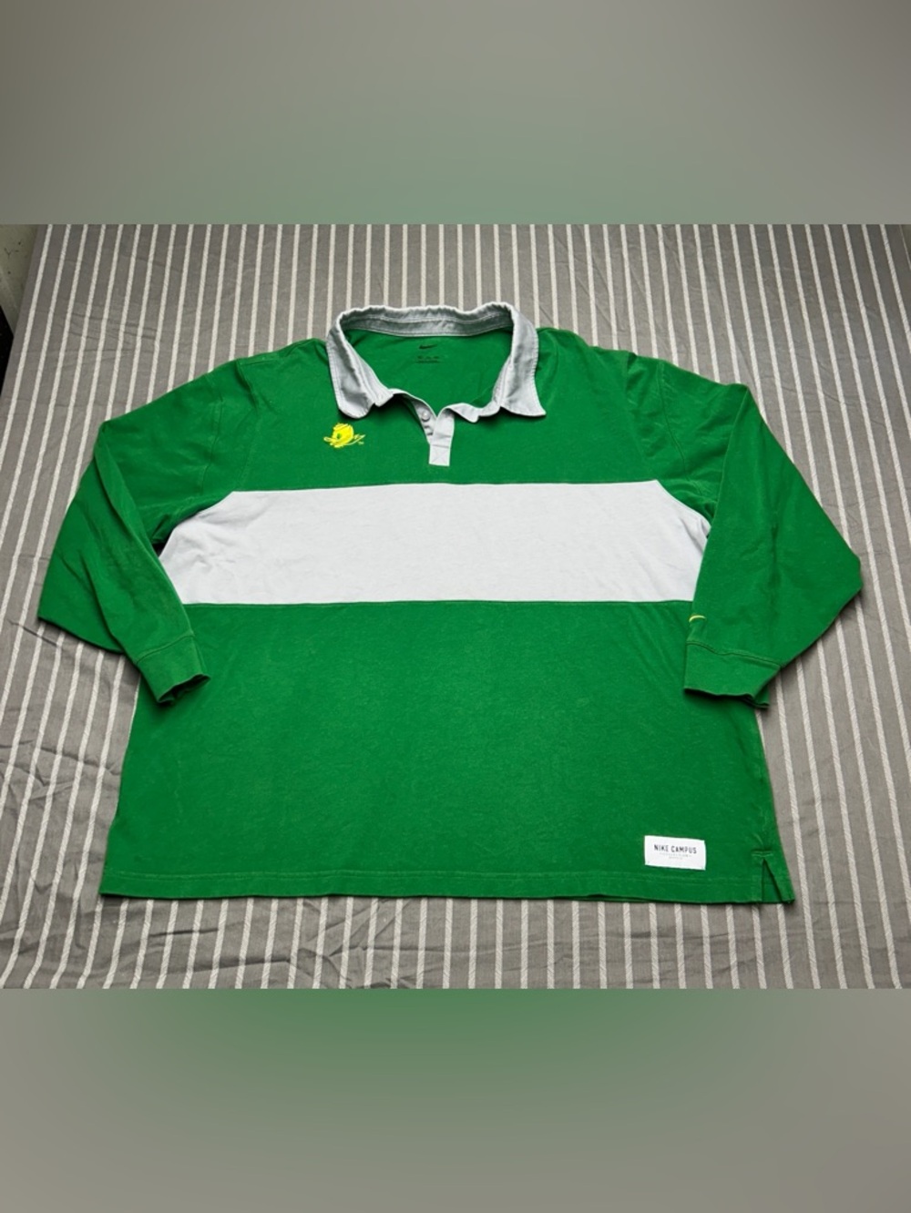 Nike Campus Collection Oregon Ducks Long-Sleeve Rugby Polo Shirt Men's XXL